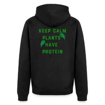 Idée de cadeau de végétarien végétarien - Veste à capuche bio Premium Unisexe - noir - Dos - Nico (187cm)