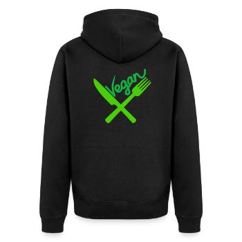 Idée de cadeau de végétarien végétarien - Veste à capuche bio Premium Unisexe - noir - Dos - Nico (187cm)