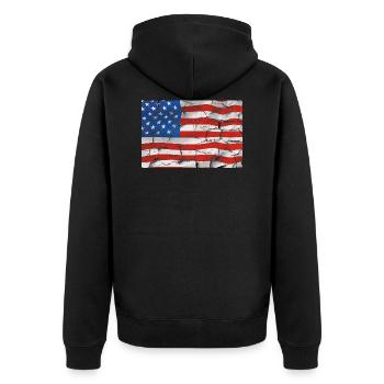 Amérique - Veste à capuche bio Premium Unisexe - noir - Dos - Nico (187cm)