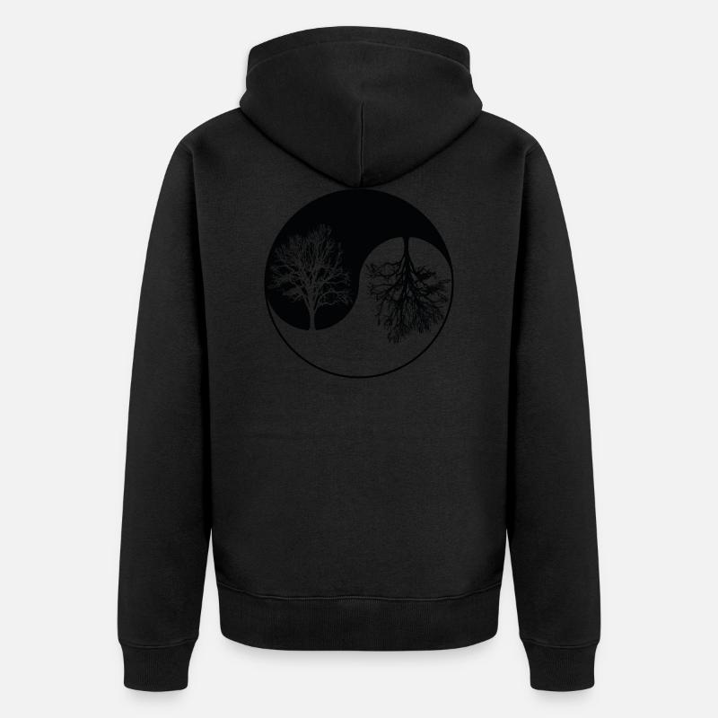 ying yang tree - Veste à capuche bio Premium Unisexe - noir