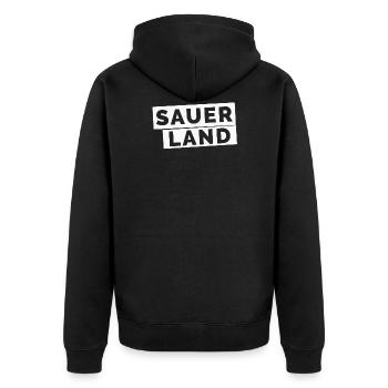 Sauerland - Unisex Premium Organic Zip Hoodie - black - Back - Nico (187cm)