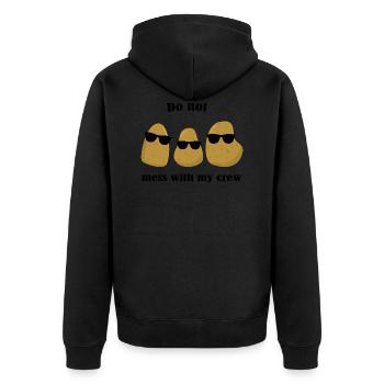 Potato crew squat gang potato gang - Unisex Premium Organic Zip Hoodie - black - Back - Nico (187cm)