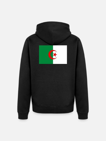 Algeria flag - Unisex Premium Organic Zip Hoodie - black