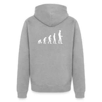Évolution - Veste à capuche bio Premium Unisexe - gris chiné - Dos - Nico (187cm)