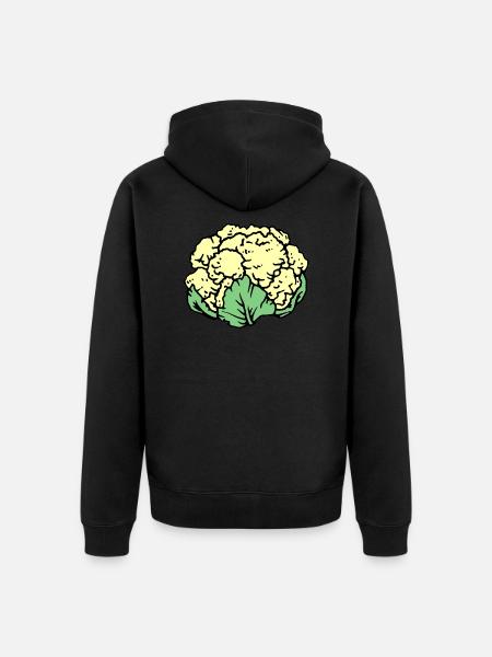 cauliflower - Unisex Premium Organic Zip Hoodie - black