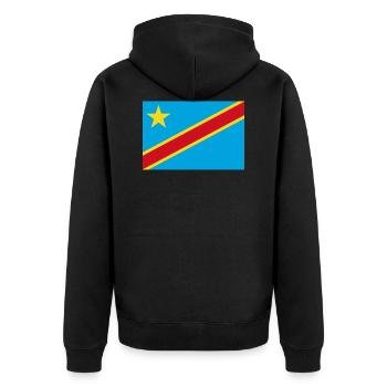 Drapeau de la République démocratique du Congo - Veste à capuche bio Premium Unisexe - noir - Dos - Nico (187cm)