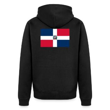 Drapeau de la République dominicaine - Veste à capuche bio Premium Unisexe - noir - Dos - Nico (187cm)