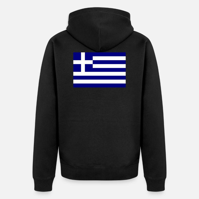 Drapeau de la Grèce - Veste à capuche bio Premium Unisexe - noir