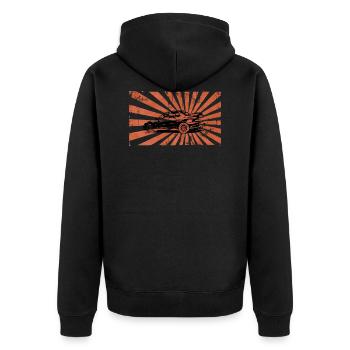ImprezaRising - Unisex Premium Bio Zip Hoodie - Schwarz - Hinten - Nico (187cm)