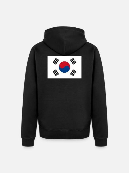 Südkorea-Flagge - Unisex Premium Bio Zip Hoodie - Schwarz