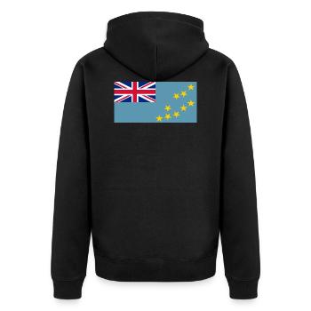 Tuvalu Flagg - Unisex Premium Organic Zip Hoodie - black - Back - Nico (187cm)