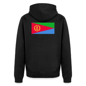 Eritrea-Flagge - Unisex Premium Bio Zip Hoodie - Schwarz - Hinten - Nico (187cm)