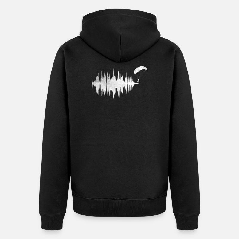 Herzfrequenz Frequenz Paragleiter Paragleiten - Unisex Premium Bio Zip Hoodie - Schwarz