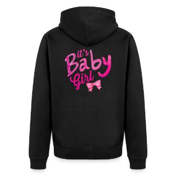 idée de cadeau naissance bébé enfant né naissance - Veste à capuche bio Premium Unisexe - noir - Dos - Nico (187cm)