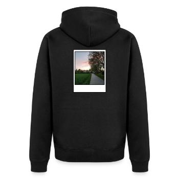 Photo - Unisex Premium Bio Zip Hoodie - Schwarz - Hinten - Nico (187cm)
