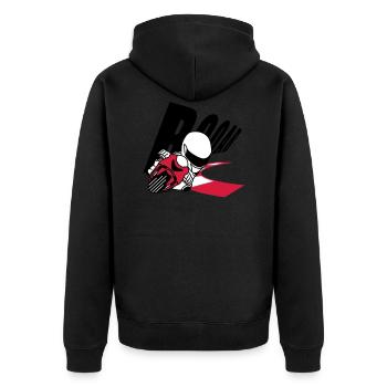 MOTO GP ROAR - Unisex Premium Bio Zip Hoodie - Schwarz - Hinten - Nico (187cm)