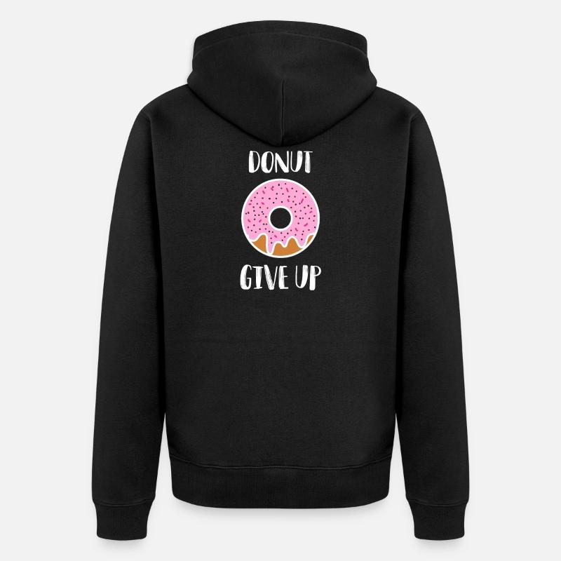 dictons drôles de beignets - Veste à capuche bio Premium Unisexe - noir