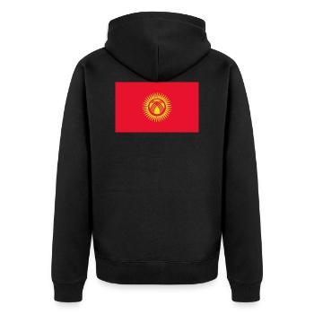 Kirgisistan-Flagge - Unisex Premium Bio Zip Hoodie - Schwarz - Hinten - Nico (187cm)