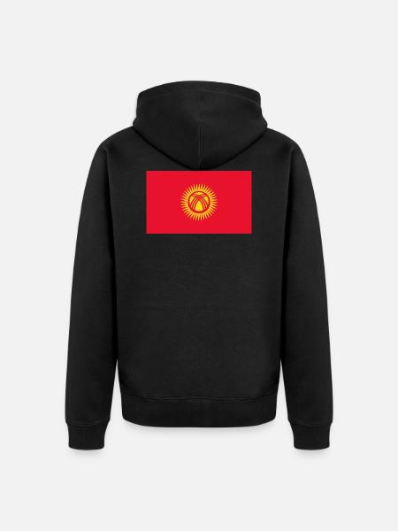 Kyrgyzstan Flag - Unisex Premium Organic Zip Hoodie - black