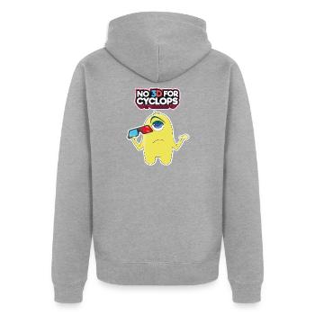 Comic 3D Glasses Cyclops Cinema Movie Comic Gift - Unisex Premium Organic Zip Hoodie - heather grey - Back - Nico (187cm)