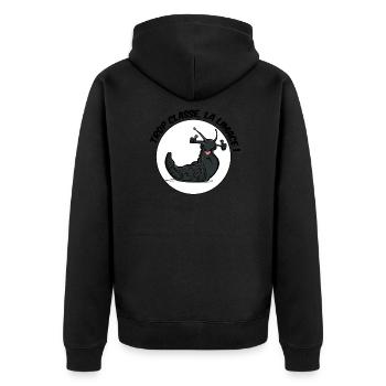 Too classy, the slug! - Unisex Premium Organic Zip Hoodie - black - Back - Nico (187cm)