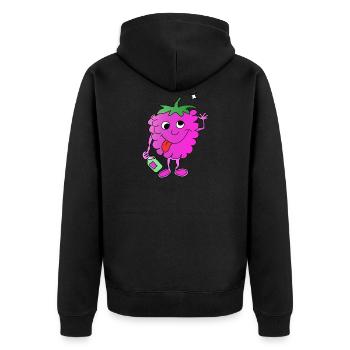 Drunk raspberry - Unisex Premium Organic Zip Hoodie - black - Back - Nico (187cm)