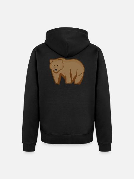Grizzly Bear - Unisex Premium Organic Zip Hoodie - black