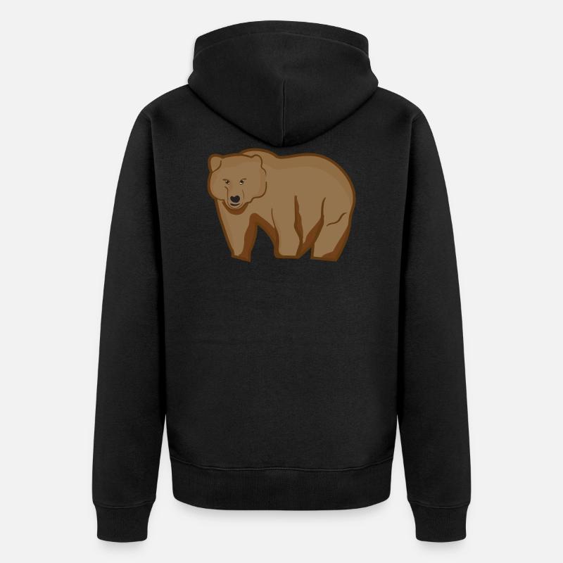 Ours Grizzly - Veste à capuche bio Premium Unisexe - noir