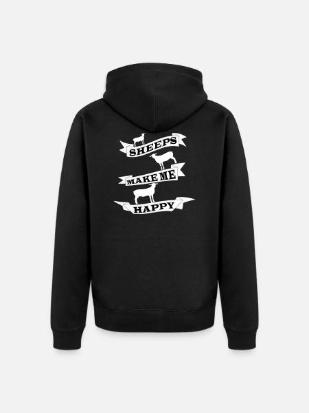 Schaf - Unisex Premium Bio Zip Hoodie - Schwarz