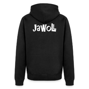 Jawoll - Trendige Geschenkidee zum Geburtstag - Unisex Premium Bio Zip Hoodie - Schwarz - Hinten - Nico (187cm)