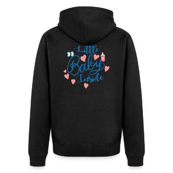 idée de cadeau naissance bébé enfant né naissance - Veste à capuche bio Premium Unisexe - noir - Dos - Nico (187cm)