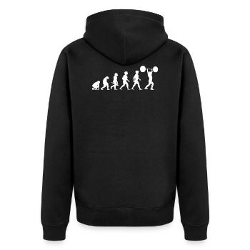 Évolution Bodybuilding d'haltérophilie d'haltérophilie - Veste à capuche bio Premium Unisexe - noir - Dos - Nico (187cm)