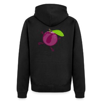 Mr. Plum - Unisex Premium Organic Zip Hoodie - black - Back - Nico (187cm)