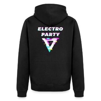 Soirée Electro - Veste à capuche bio Premium Unisexe - noir - Dos - Nico (187cm)