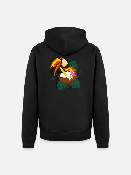 toucan - Unisex Premium Organic Zip Hoodie - black