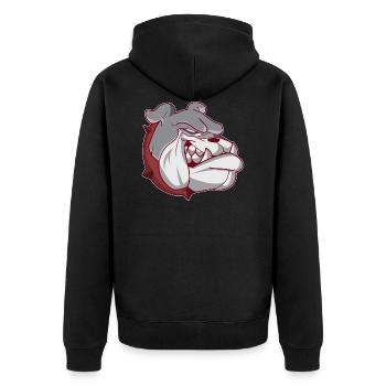 American Bulldog Hundekopf - Unisex Premium Bio Zip Hoodie - Schwarz - Hinten - Nico (187cm)