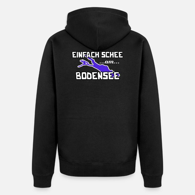 Bodensee - Unisex Premium Bio Zip Hoodie - Schwarz