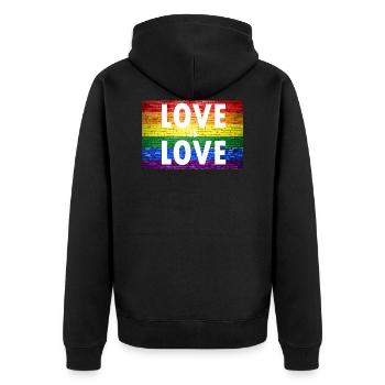 L'amour est l'amour Gay Pride - Veste à capuche bio Premium Unisexe - noir - Dos - Nico (187cm)