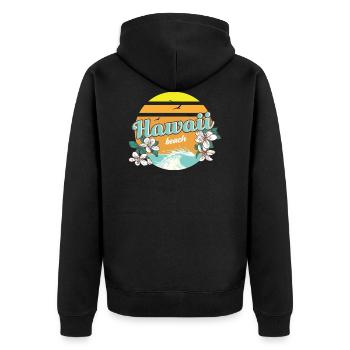 Hawaï vacances à la plage - Veste à capuche bio Premium Unisexe - noir - Dos - Nico (187cm)