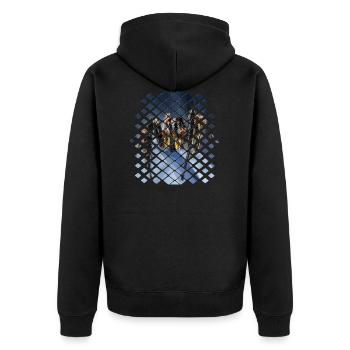 Spinne - Unisex Premium Bio Zip Hoodie - Schwarz - Hinten - Nico (187cm)