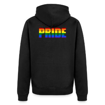 Gay Pride - Unisex Premium Bio Zip Hoodie - Schwarz - Hinten - Nico (187cm)