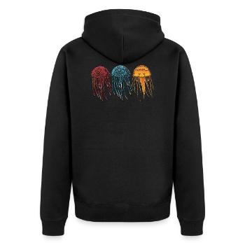 Jellyfish the transparent rulers of the sea - Unisex Premium Organic Zip Hoodie - black - Back - Nico (187cm)
