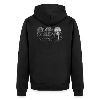 Jellyfish the transparent rulers of the sea - Unisex Premium Organic Zip Hoodie - black - Back - Nico (187cm)