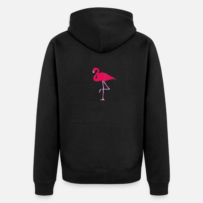 Flamant rose - Veste à capuche bio Premium Unisexe - noir