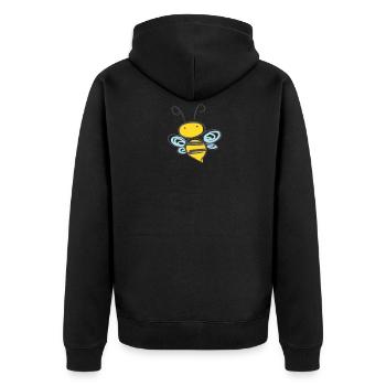 Biene - Unisex Premium Bio Zip Hoodie - Schwarz - Hinten - Nico (187cm)