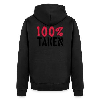 100 pour cent taken pardon amour amour couple pae - Veste à capuche bio Premium Unisexe - noir - Dos - Nico (187cm)