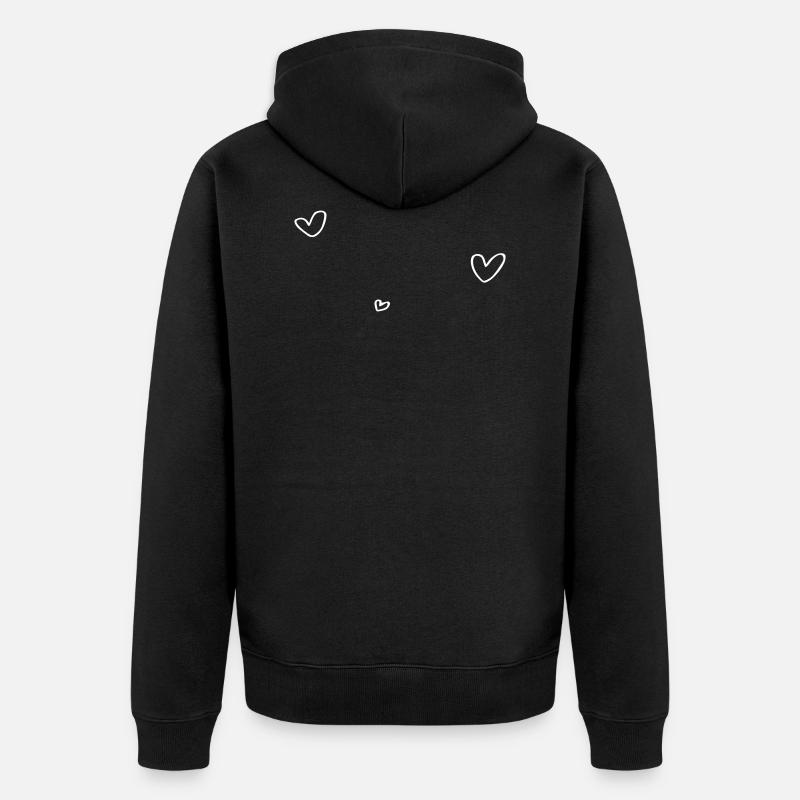 3 cœurs - Veste à capuche bio Premium Unisexe - noir