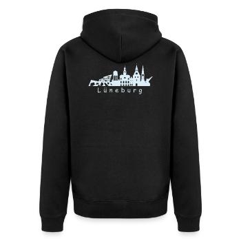Lüneburg Skyline - Veste à capuche bio Premium Unisexe - noir - Dos - Nico (187cm)