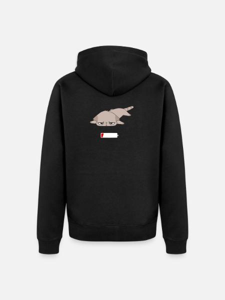 Batteries low - Unisex Premium Organic Zip Hoodie - black