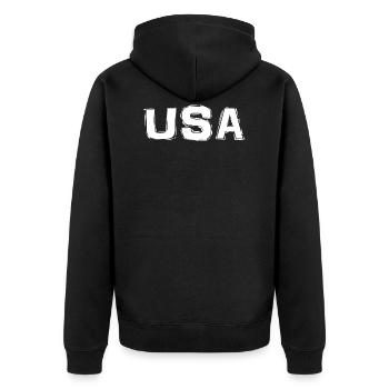 Etats-Unis - Veste à capuche bio Premium Unisexe - noir - Dos - Nico (187cm)